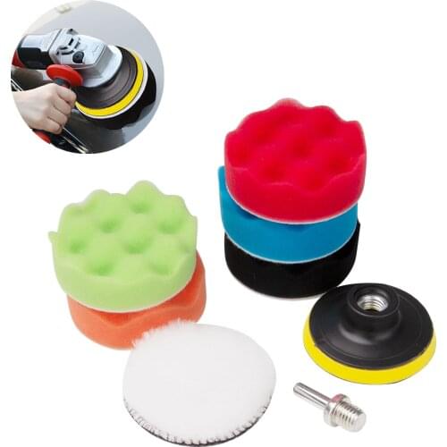 8 Pcs 3/5/6/7 Inch Polishing Pad Car Polisher Waxing Disc Buffing Kit For Car Polish Buffer Drill Wheel Polishing Remove Scratch