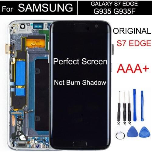 AAA ORIGINAL 5.5'' SUPER AMOLED LCD with frame for SAMSUNG Galaxy s7 edge G935 G935F Touch Screen Digitizer Display Service Pack