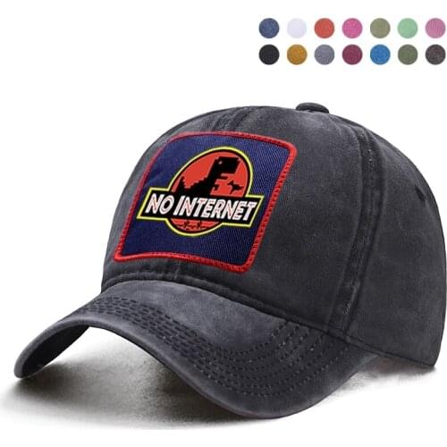 Dinosaur No Internet Baseball Cap Dad Trucker Solid Brand Visor Hat Woman Berets Ponytail Caps Casquette Snapback Hats Gorras