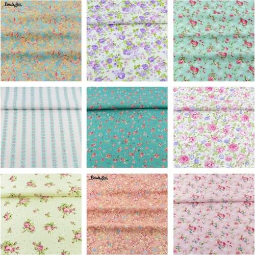Tecido Telas De Algodon Para Patchwork Sewing Material Half Meter Pink Little Flower 100% Cotton Fabric Dye 50cmx160cm/piece