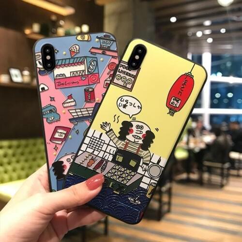 For iPhone 11 Pro Max 11Pro XS Max XR X 7 8 Plus 6 6s Case 3D Drawing Graffiti Soft Anti-scratch Shockproof Cover Funda Casing