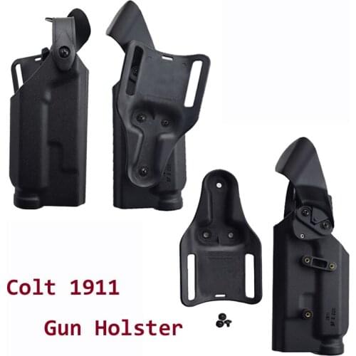 Colt 1911 Pistol Holster With Flashlight Pouch Tactical Hunting Shooting Right Hand Gun Carry Belt Holster