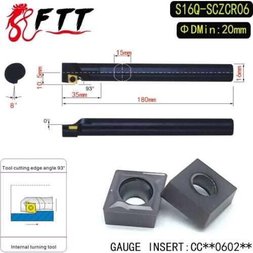 S16Q-SCZCR06 93 Degrees Internal Turning Tool Holder For CCMT060204 CCMT060208 Insert Internal Boring Bar Lathe Machine