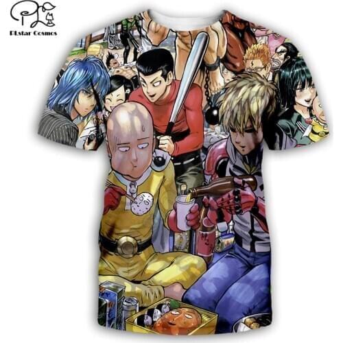 PLstar Cosmos One Punch Man 3D Printed Men for women t shirt summer Short sleeve shirt Casual T-shirt top style-1