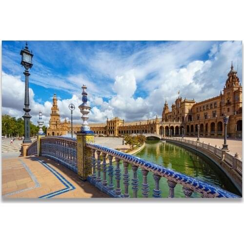 Cityscape Art Painting London Bridge Wall Art Picture Landscape Farmhouse Canvas Painting For Living Room Decor Cuadros