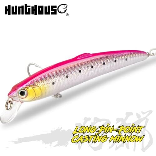 Hunthouse jerkbaits saruna minnow sea fishing lure hard bait 12.5cm/17.5g 14.7cm/27g solid origin hook fishing for seabass
