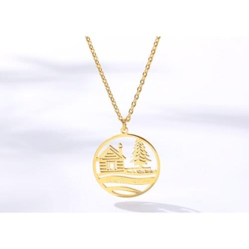 Fashion Tree House Necklace for Children Kids Gifts 2019 Friendship Gift Gold Chain Statement Pendants Necklaces For Women BFF