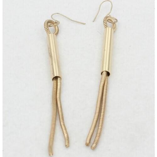 Golden tassel dangle earrings for women fj122