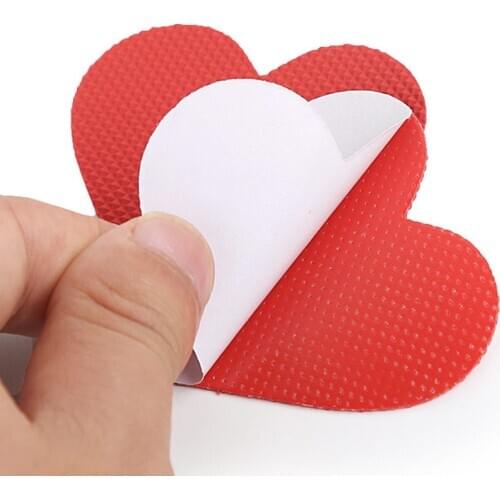 Pack of 3 Pair Women’s Red Heart Non Slip Stickers Anti Slip Stick on Shoe Grips Under Shoe Soles