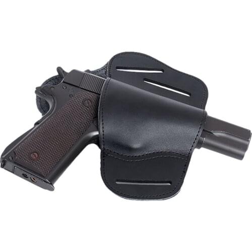 New Thick Leather Holster Quick Pull Sleeve Comfortable Texture Three-point Belt Waist Sleeve Fit for 1911 G17 and Other Pistols