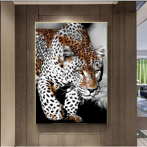 New full square diamond painting angry leopard diamond embroidery cross stitch rhinestone mosaic home decoration children gift