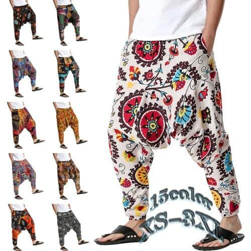 Spring and Summer New Mens Fried Street Must-have Bohemian Casual Pants Mens Loose Yoga Pants