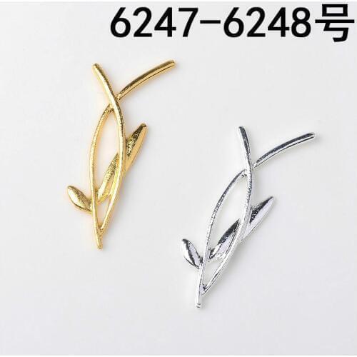 50pcs 14*40mm Alloy Material gold color Leaf Branch charm pendant for wedding Head DIY Handmade Jewelry Making