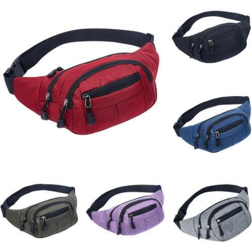 Mens Women Waist Bag Bum Fanny Pack Running Cycling Zip Belt Money Pouch Unisex