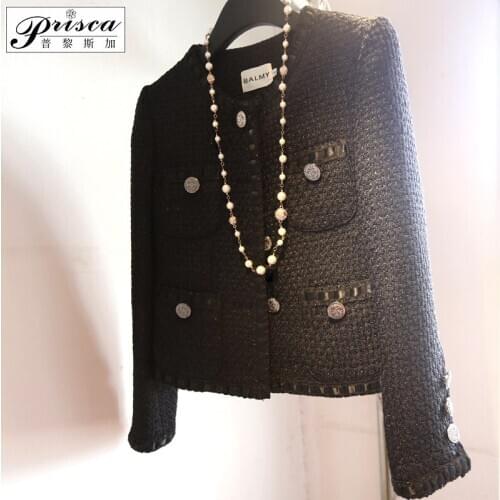 Wool New Black Ribbon Female Coat Small Fragrance Boutique Customized High-end Self-cultivation Special, can Custom size