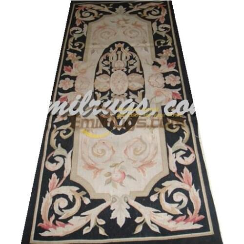 Woven Wool Knitting Carpets Antique French Aubusson Carpet Needle Point Cross Stitch Vintage Aubusson Carpet Panel Wool