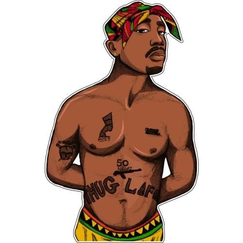 For Tupac Shakur 2pac Makaveli Outlaw Thug Life Tattoo Africa Bandanna Vinyl Sticker