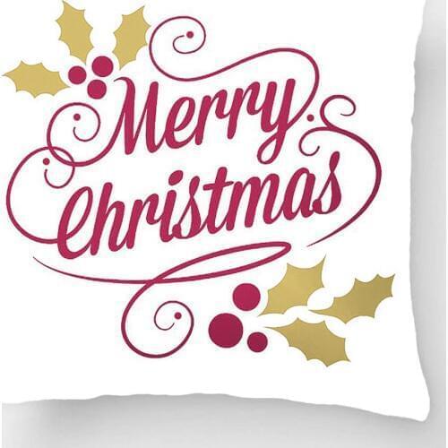 Vintage Merry Christmas Script Typography Throw Pillow Case Decorative Cushion Cover Pillowcase Customize Gift By LVSURE