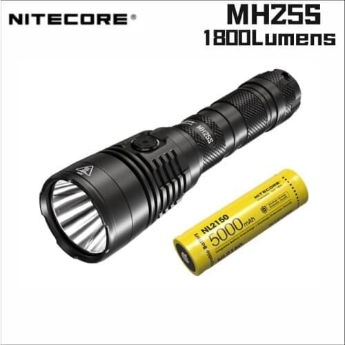 NITECORE MH25S Flashlight Hard Light 1800 Lumen RechargeableWith NL2150 18650 50000mAh Battery LED Self Defense Trcoh Light