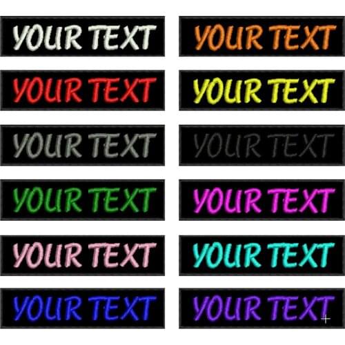 Embroidery Custom Name Text Patch Stripes badge Iron On Or Sew On Or hook Backing Patches For Clothes Backpack Hat BR-01A