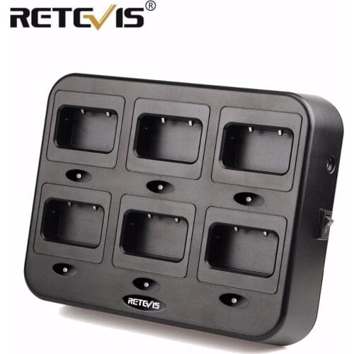 Retevis RTC21 Six-Way Charger/Battery Charger for Retevis RT21/RT24/H777S/RT24V/RT28/RT53 For Hotel/Restaurant Walkie Talkie