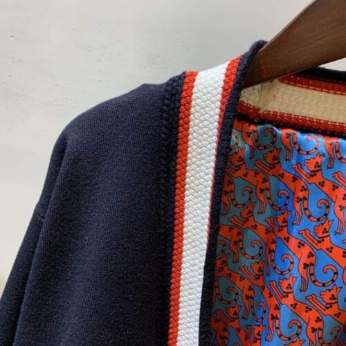 Women Sweater Cardigan Spring Autumn Long Sleeve V-Neck Solid Print Inside Loose Elegant High Street Chic Stunning New S