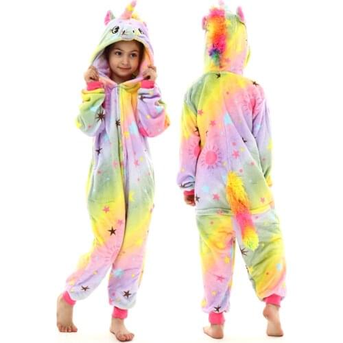Winter Pijama for Kids Kigurumi Warm Pajamas for Boys Girls Unicorn Pyjamas Girls Sleepwear Boys Jumpsuit Overalls for Children