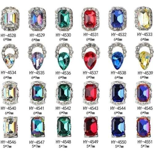 10pcs Charm Alloy AB Side Rhinestones 3D Nail Art Decoration Shiny Crystal Diamond Jewelry Flatback Designs Manicure Accessory