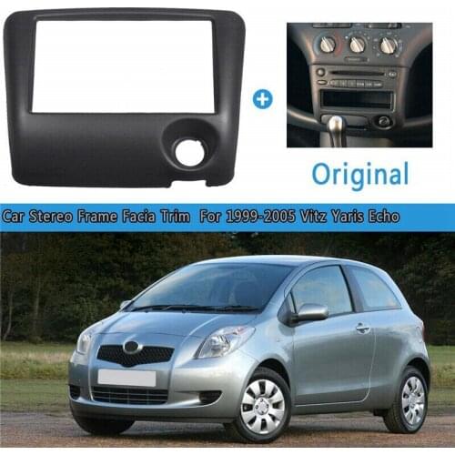 2Din Stereo Radio Fascia Frame Dash Player Panel for 1999-2005 Toyota Vitz Yaris Echo