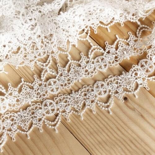 5yards/lot Handmade Lace Trim Patchwork Material White Black Water Soluble Tassel Lace Ribbon DIY Garment Sewing Accessories