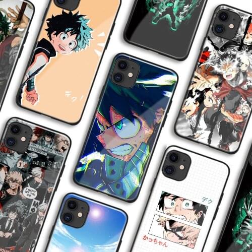 My Hero Academia Izuku Deku Anime Phone Cases For iPhone 11 12 Mini Pro XS Max 6s X XR 6 7 8 Plus SE Soft BNHA Shell Glass Cover