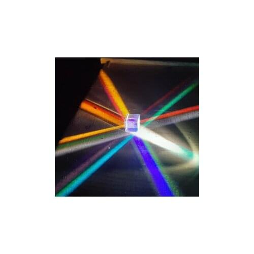 Color Prism 6-sided Light Cube 20mm Rainbow Glass Square Prisms Optical K9 Lens Experiment Instrument Student Teaching Tool