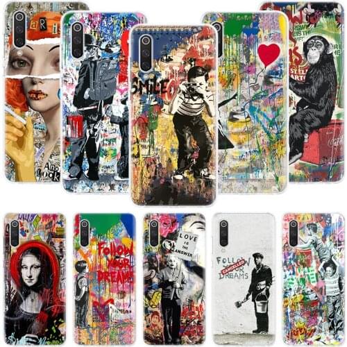Banksy Graffiti Art Phone Case For Xiaomi Redmi Note 10 9 8 Pro 9S 8 8T 7 6 5 6A 7A 8A 9A 9C 4X S2 K20 K30 Art Cover Coque