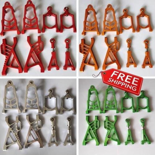 CNC aluminium alloy front + rear upper lower suspension arm set for 1/5 HPI baja 5b 5sc 5t Rovan KM
