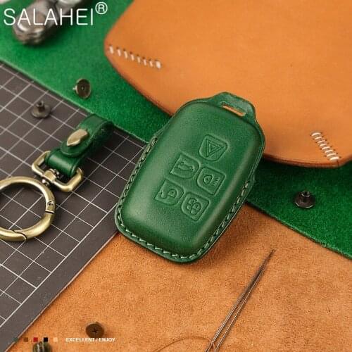 Top Layer Leather Car Key Case For Land Rover Range Rover Sport A9 Discovery 2 3 4 Sport For Jaguar XF A8 A9 X8 XE XF XFL XJ