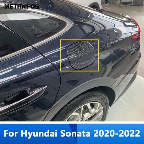 For Hyundai Sonata 2020 2021 Carbon Fiber Gas Fuel Oil Filler Tank Cover Trim Decoration Cap Exterior Accessories Car Styling