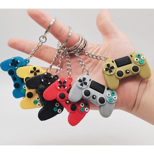 Mini Console Game Machine Keychain & Keyring Children Handheld Nostalgic Gamepad Boyfriend Gift Bag Car Hanging Pendant Key Ring