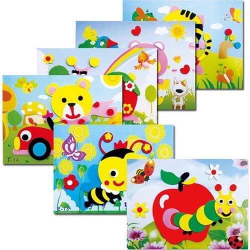 20 designs DIY Cartoon Animal 3D EVA Foam Sticker Puzzle Series Early Learning Education Toys for Children