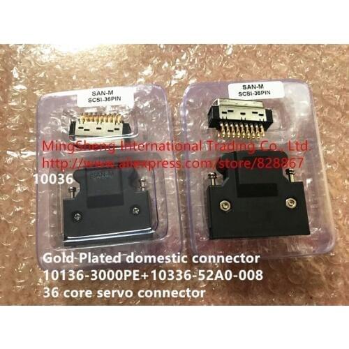 Original new 100% Gold Plated domestic connector 10136-3000PE+10336-52A0-008 36 core servo connector