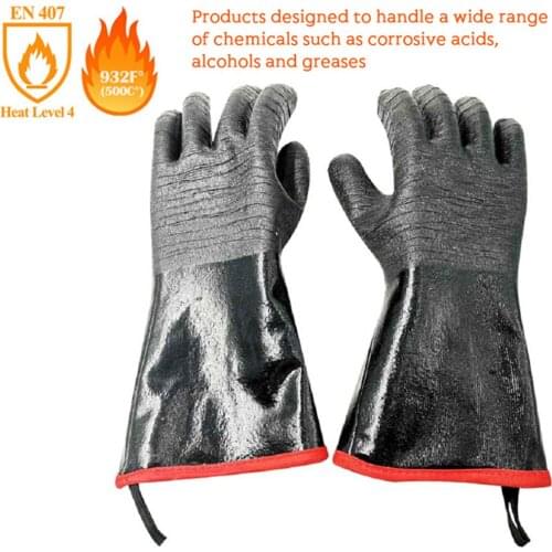 BBQ Grilling Cooking Gloves Extreme Heat Resistant Oven Welding Gloves High Quality Kitchen Barbecue Glove Preventor 1Pair 2021