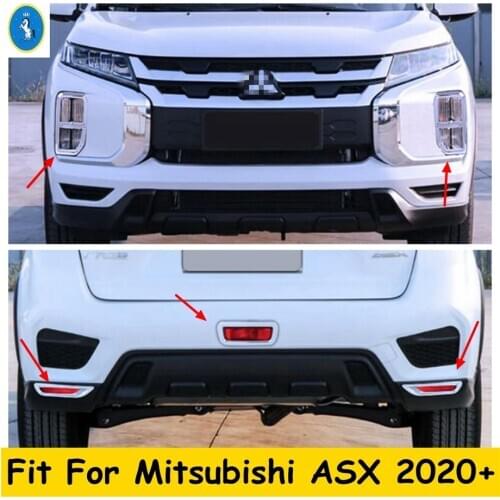 Front Rear Bumper Fog / Parking Lights Brake Lights Lamps Frame Cover Trim ABS Chrome Accessories For Mitsubishi ASX 2020 2021