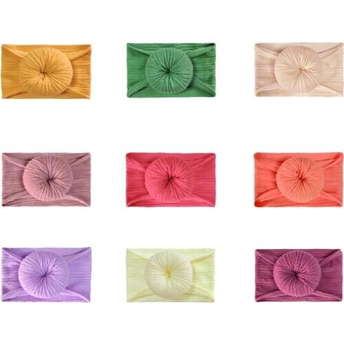 Baby Headband Wide Hair Band Pleated Donut Shape Sweet Decorative Elegant Gift Beach Party Kids Headwear