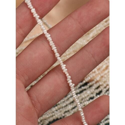 Freshwater pearl white smaller size baroque 1.6-2mm FPPJ wholesale nature loose beads 38CM for DIY jewelry