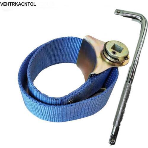 VEHTRKACNTOL Adjustable Truck Car Oil Filter Wrench 40-180mm Range Oil Filter Wrench Remover Puller Canvas Belt Set