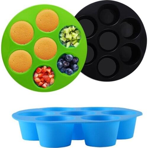 7 Hole Silicone Cookies Cupcake Bakeware Cake Pan Home DIY Cake Baking Tool Mold Form for Cupcakes Baking Equipment Accessories