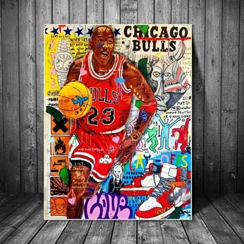 Modern Street Art Greatest Basketball Player Canvas Paintings on The Wall Art Sport Posters and Prints Graffiti Pop Art Picture