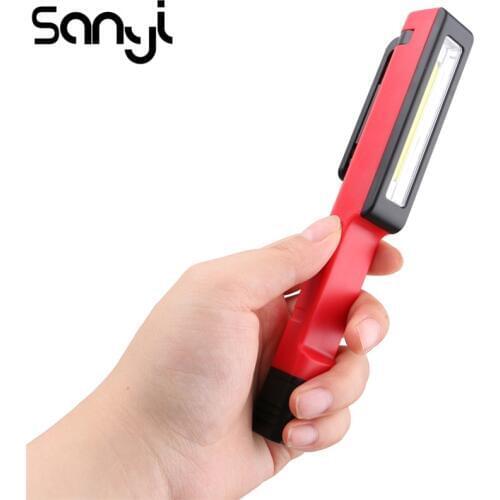 SANYI Mini LED Work Light Inspection Flashlight Torch Magnet Penlight Lamp For Camping Repairing Working Using 3*AAA