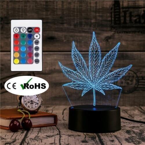 3D Led Night Light Table Lamp Light Led Home Corridor Hotel Party Atmosphere Lights Novety Creative Gift Bedside Leaves