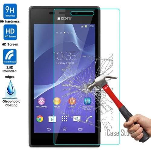 9H Tempered glass screen protector vaso FOR Sony Xperia E3 E4 E4G E5 M2 M4 M5 C3 C4 C5 T2 T3 sklo glas Film case cover