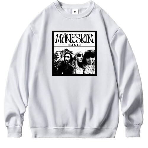 Maneskin Hoodie New Fashion Women Oversized Loose Casual O-Neck Black Sweatshirts Hoodies Female Harajuku Fleece Pullovers Hoody